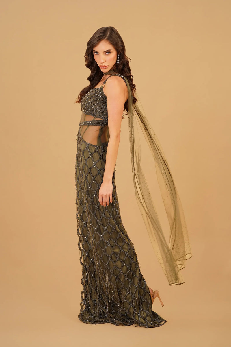 Olive Green Straight Dress — alternate view