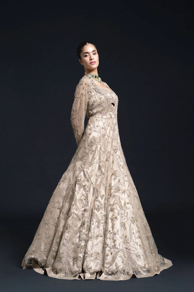 Light Olive Green Anarkali — alternate view