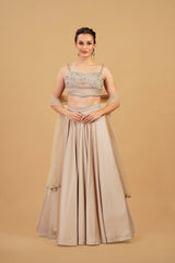 Beige Pearl Skirt Set