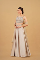 Beige Pearl Skirt Set