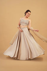 Beige Pearl Skirt Set