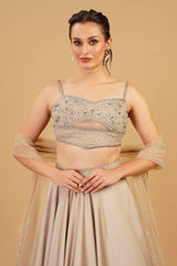 Beige Pearl Skirt Set