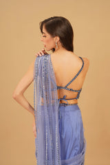 Blue Drape Saree