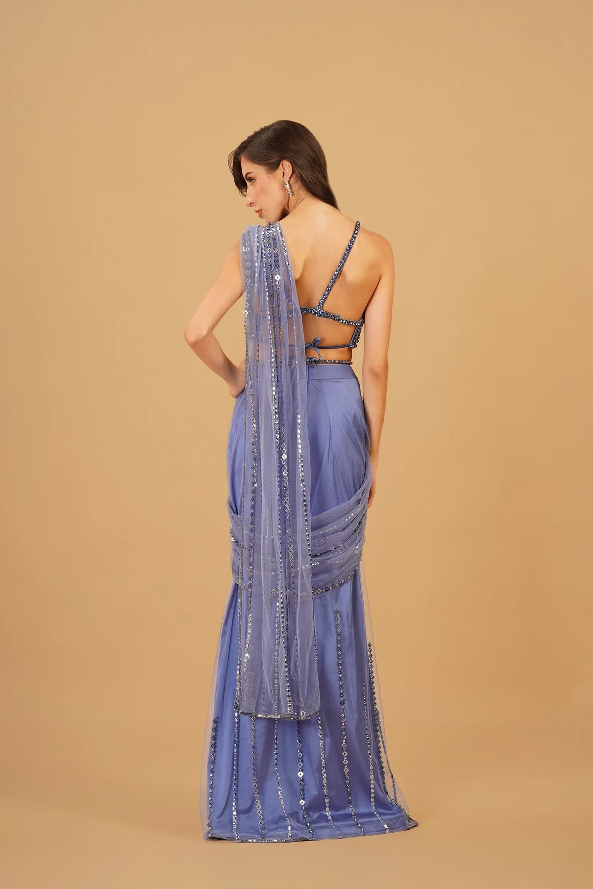 Blue Drape Saree