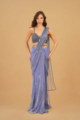 Blue Drape Saree
