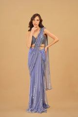 Blue Drape Saree