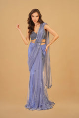 Blue Drape Saree