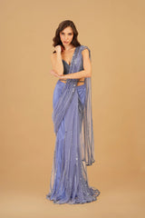 Blue Drape Saree