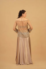 Light Beige Drape Skirt Set