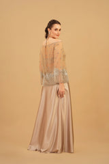 Light Beige Drape Skirt Set