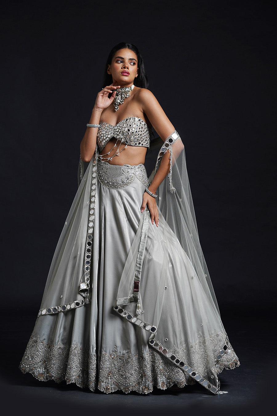 Mint Green Cape Lehenga
