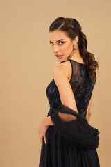 Navy Blue Cut Dana Anarkali