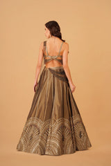 Olive Green Dabka Lehenga