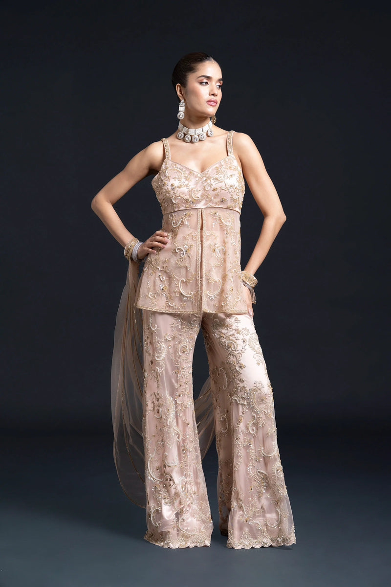 Peach Pink Sharara Set — alternate view