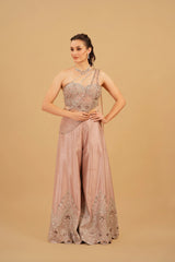 Pink Tassel Sharara Set