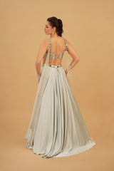 Powder Blue Mirror Skirt Set