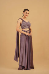 Purple Drape Saree