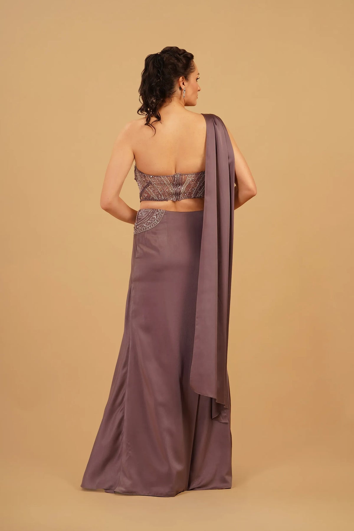 Purple Drape Saree