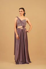 Purple Drape Saree