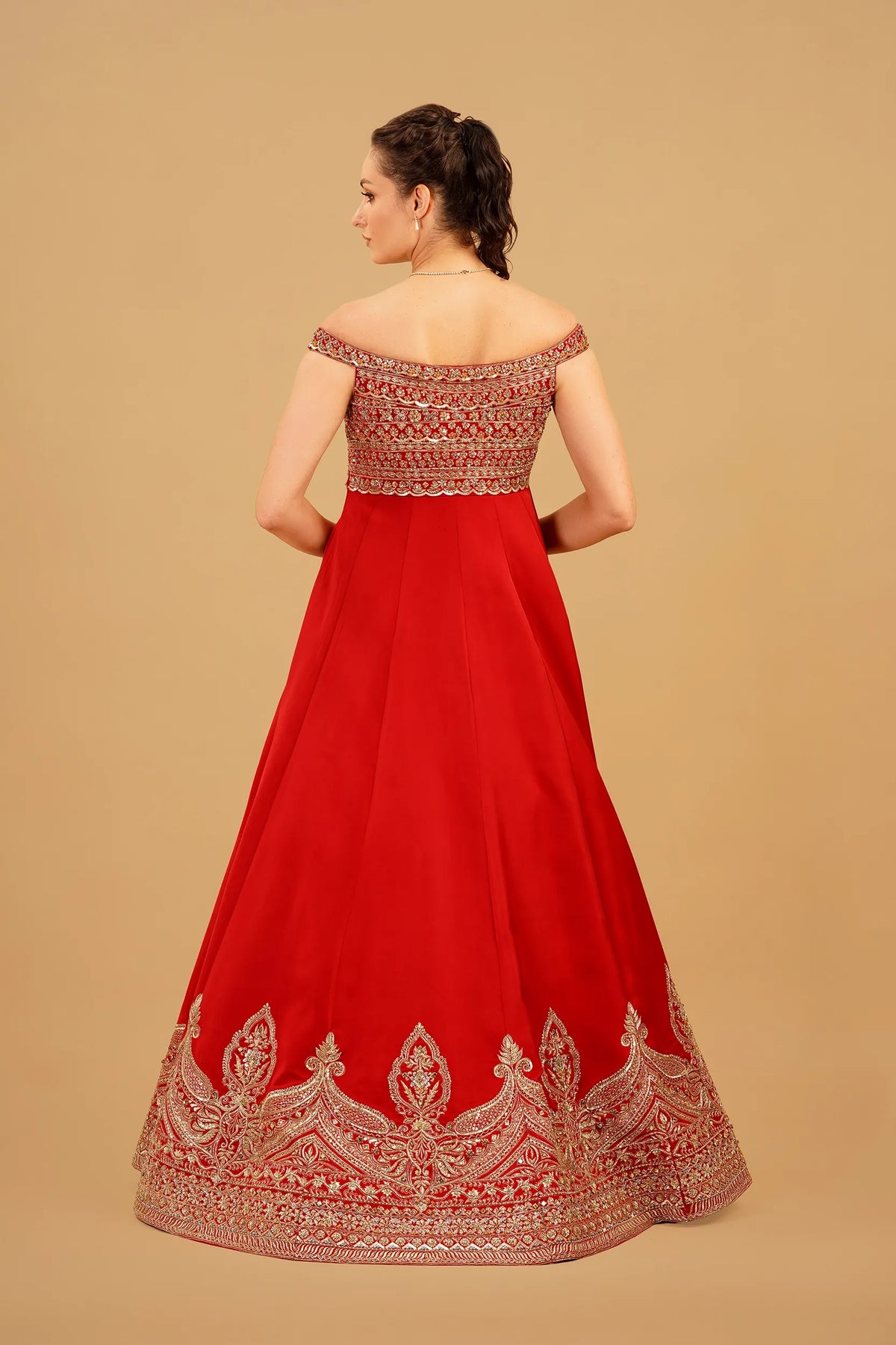 Red Zari Anarkali