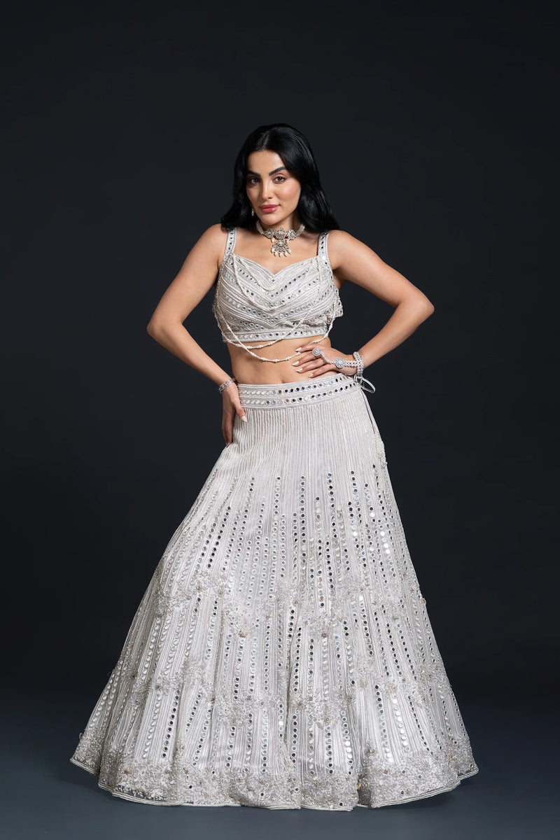 Ivory Mirror Embroidered Lehenga — alternate view