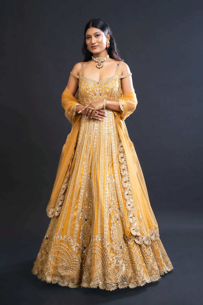 Mustard Yellow Anarkali